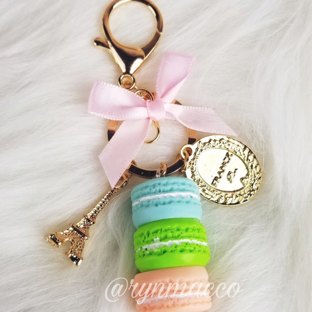 3 Tiered French Macaron Eiffel Keychain